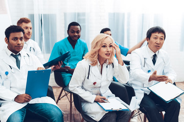 Hospital Doctor's Meeting. Discussion Concept.