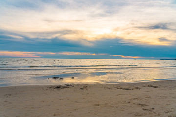 Beautiful Tropical Beach blue ocean background Summer view Sunshine at Sand and Sea Asia Beach Thailand Destinations 