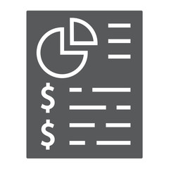 Budget planing glyph icon, finance and banking, account sign, vector graphics, a solid pattern on a white background, eps 10.