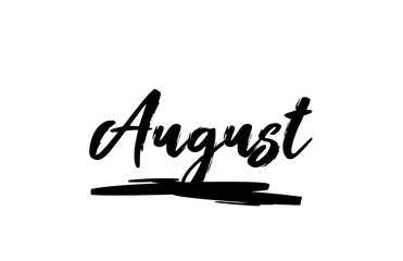 August Black Lettering Month Calendar