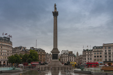 Fototapeta na wymiar Trafalgar square with Nelson's Column in London