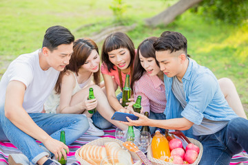 people selfie happily