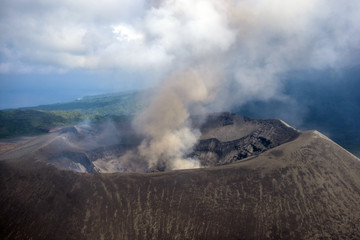 view of the top of a volcano