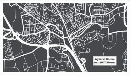 Agualva Cacem Portugal City Map in Retro Style.