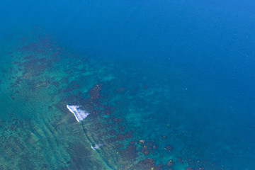 Tropical ocean view from the sky.