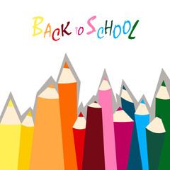 Multicolored pencils.Back to school.Cartoon vector illustration.
