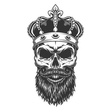 Skull with beard in the crown