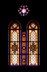 Stained glass of  inside an Italian church