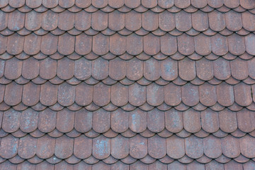 Roof covered with red tiles