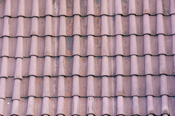 Roof covered with red tiles