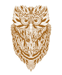 Illustration owl on forest silhouette background and star.Hand drawn vector.Prints design for t-shirts.Retro old style. Vintage Hands with Old Fashion Tattoos.
