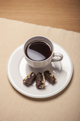 black coffee with choice cookie