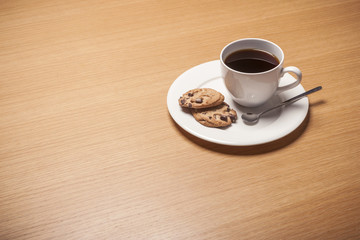 black coffee with choice cookie