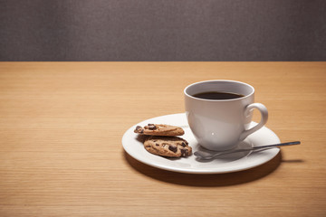 black coffee with choice cookie