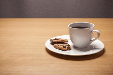 black coffee with choice cookie