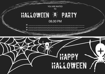 Happy halloween banner set of vector design october holiday horror night illustration.