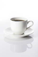coffee cup with espresso isolated white.