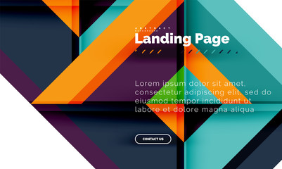 Fototapeta premium Square shape geometric abstract background, landing page web design template