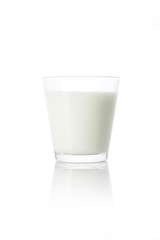 white milk with a cup isolated white.