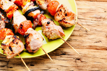 Grilled meat skewers, shish kebab