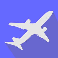 Fototapeta premium Plane flar design icon simple symbol for app vector eps 10