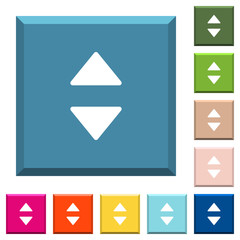 Vertical control arrows white icons on edged square buttons