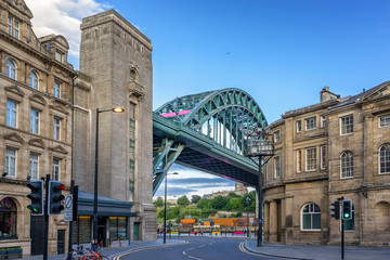 The Tyne Bridge across the river Tyne in Newcastle - obrazy, fototapety, plakaty