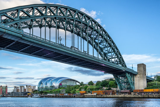 The Tyne River and Bridge in Newcastle Upon Tyne