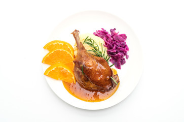 duck leg steak with orange sauce