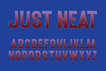 Just neat alphabet. Gradient font with golden edging. Isolated english alphabet.