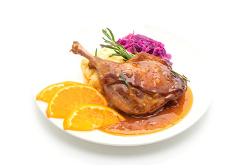 duck leg steak with orange sauce