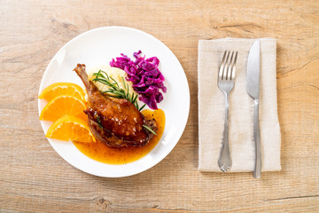 duck leg steak with orange sauce