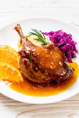 duck leg steak with orange sauce