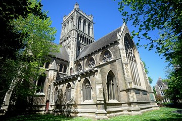 View of St Pauls Church on St Pauls Square, Burton upon Trent, UK.