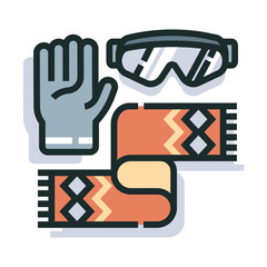 Winter accessories Line Color Icon