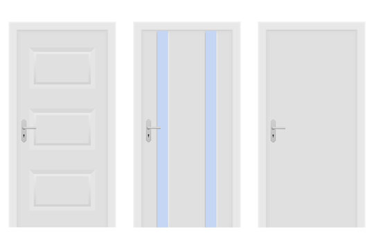 Interior doors. White set of designs