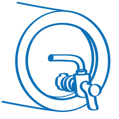 Handgezeichnetes Bierfass in dunkelblau