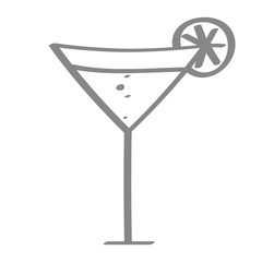 Handgezeichneter Cocktail in grau