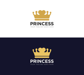  princess crown logo, icon, symbol, ilustration design template