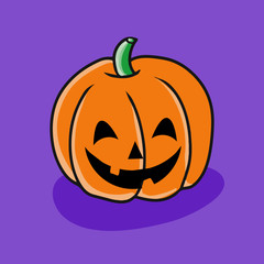 cartoon vector halloween scary pumpkin illustration rough style