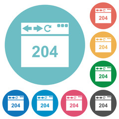 Browser 204 no content flat round icons