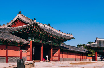 Old gate and building of Changdeokgung Palace, Seoul, South Korea