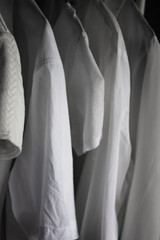 Hanging white clothes