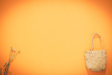 weave bag and flower