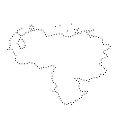 Venezuela abstract schematic map from the black dots along the perimeter. Vector illustration.