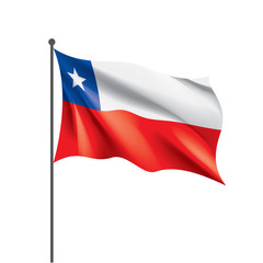 Chile flag, vector illustration