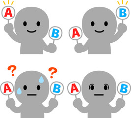 AとBの札を持った人物