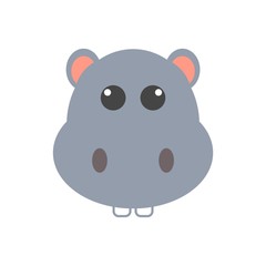 Cute hippo face icon