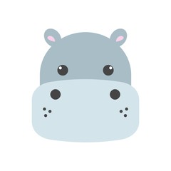 Fototapeta premium Cute hippo face icon