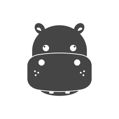 Cute hippo face icon